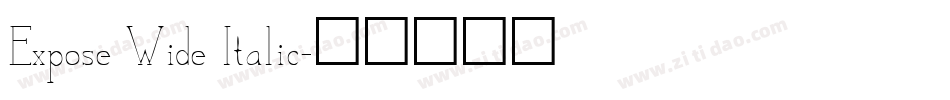 Expose Wide Italic字体转换